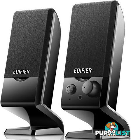 Edifier M1250 2.0 USB Powered Compact Multimedia Speakers â 3.5mm AUX/Flat Panel Design Satellites/Built in Power/Volume controls/Black - SPE-M1250