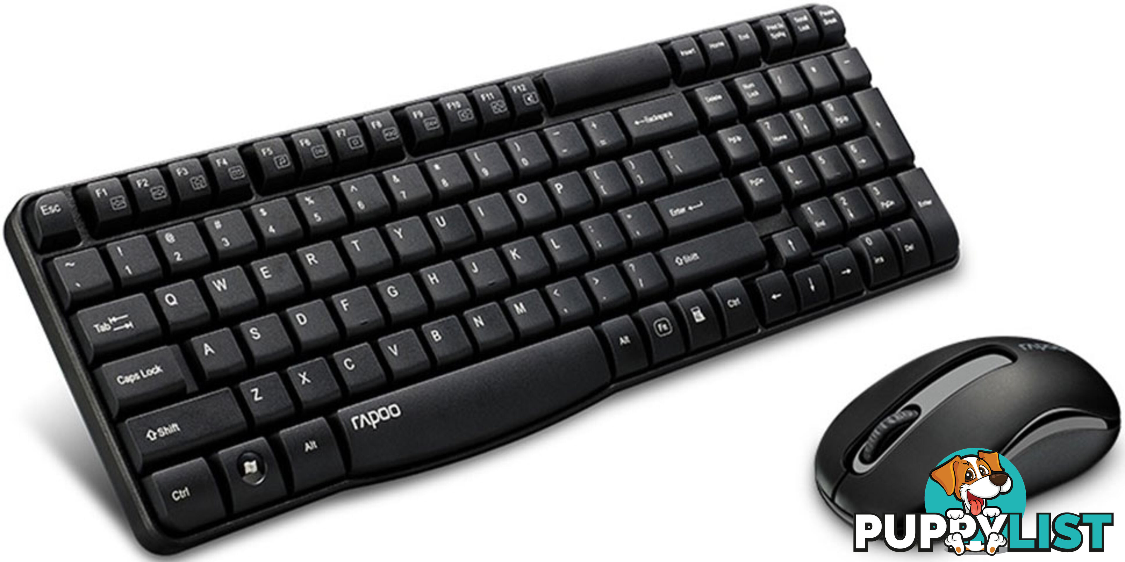 RAPOO X1800S 2.4GHz Wireless Optical Keyboard Mouse Combo Black â 1000DPI Nano Receiver 12m Battery - KBRP-X1800S-BLACK