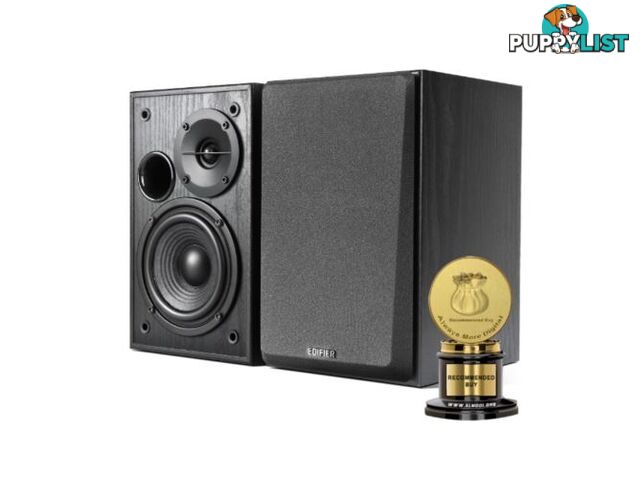 Edifier R1100 Active Studio Bookshelf Speaker Set â Classic Design and Build Quality, Dual PCA unout to Connect to Multiple Audio Sources BLACK - SPE-R1100-BLACK