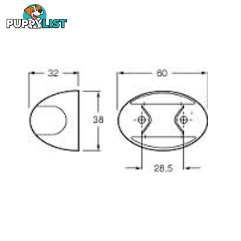 Hella 2054 LED White Front Position Lamp - SKU: 2054