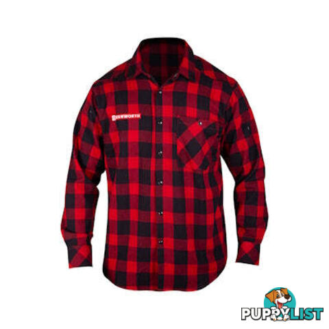 Kenworth Unisex Flannelette Shirt - Red - SKU: C-KEN1081-L