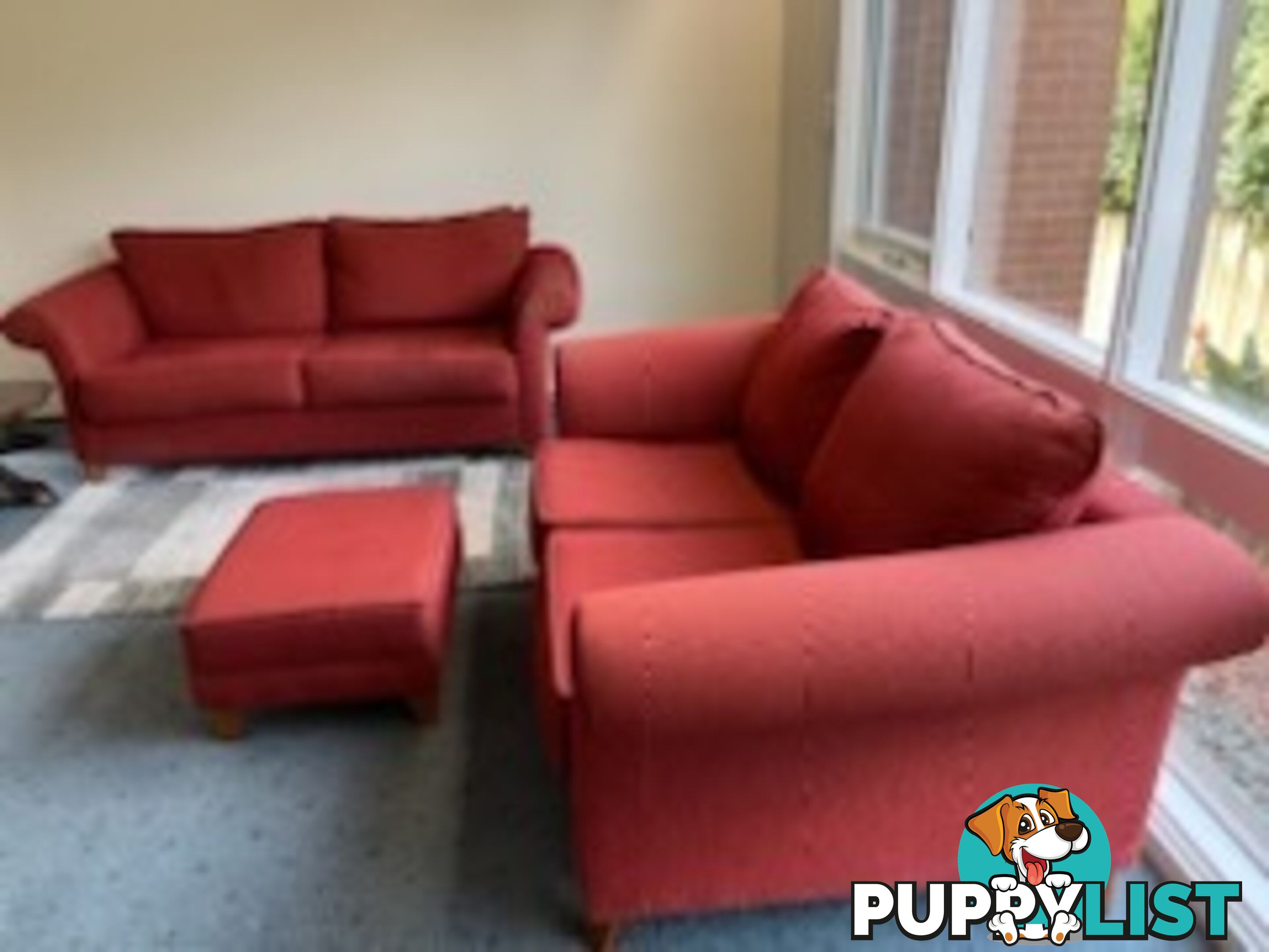 sofa 3 piece. 1x 3 seater;1x 2 seater; 1x otterman