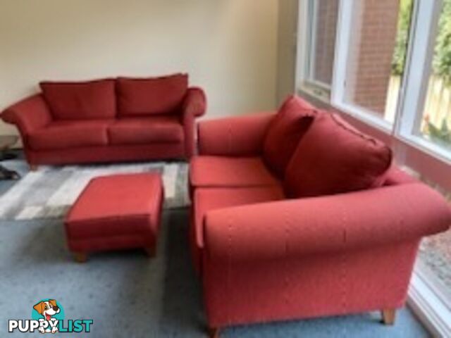 sofa 3 piece. 1x 3 seater;1x 2 seater; 1x otterman