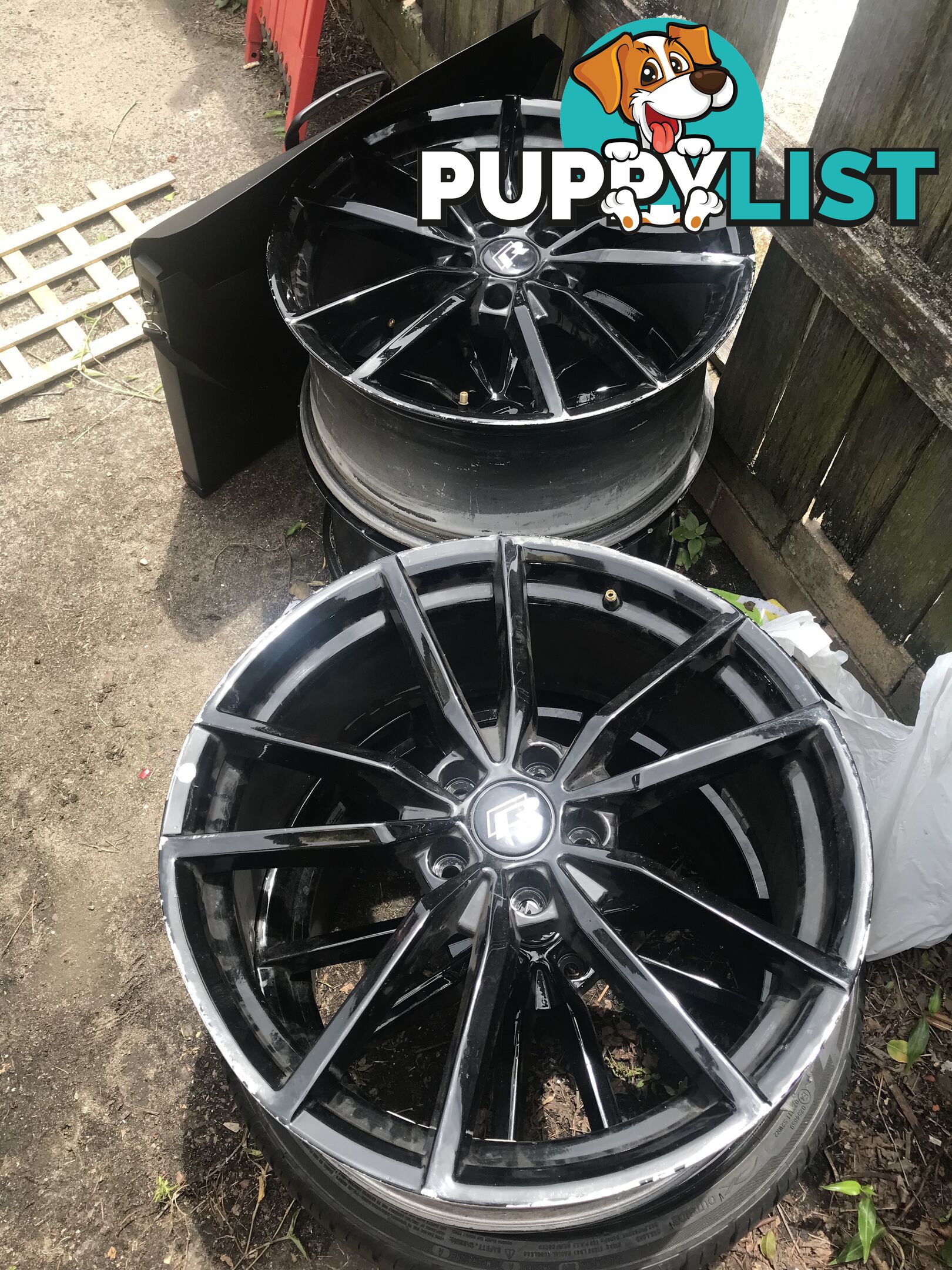 Volkswagen type F 20 inch black rims (x4) full set