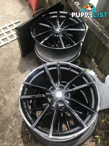 Volkswagen type F 20 inch black rims (x4) full set