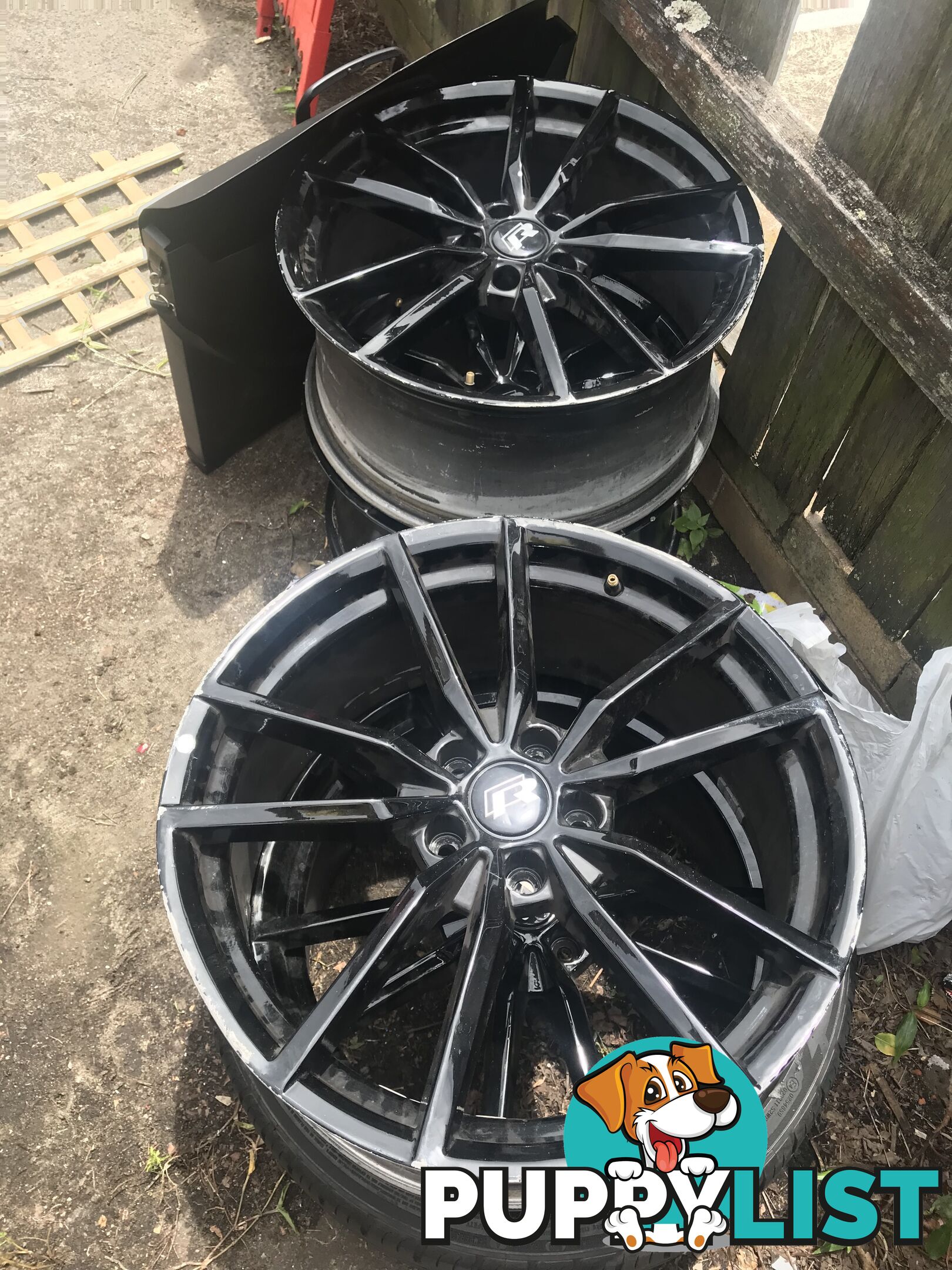 Volkswagen type F 20 inch black rims (x4) full set