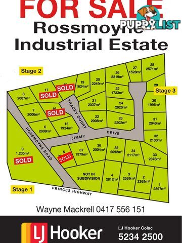 Rossmoyne Industrial Estate COLAC WEST VIC 3250