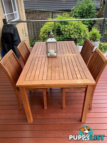 Solid Teak 5-piece Outdoor Dining Setting