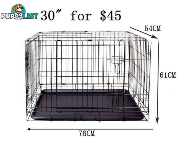 30 " dog cat Cage Metal Collapsible Crate PET safe