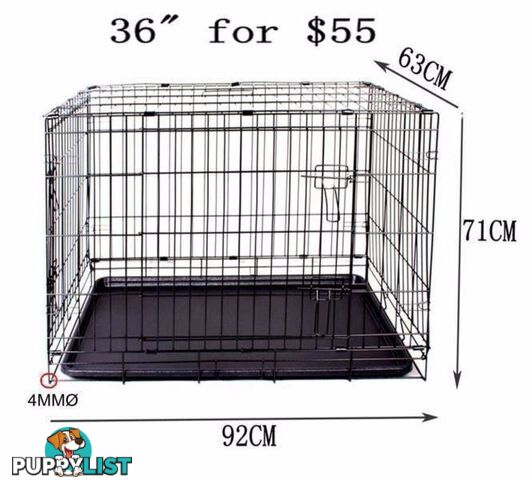 36"PET PLAY Metal Collapsible Cage dog cat Crate safe