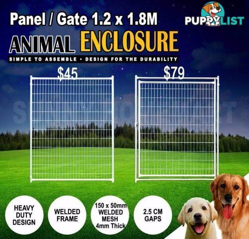 1.2mWelded Animal Pet Enclosure Mesh Panel Dog Run Kennel Playpen