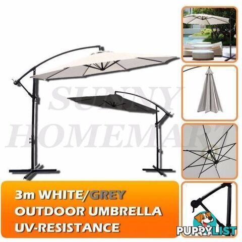 3 Meter Cantilever Outdoor Umbrerlla Garden Gazebo Patio Fishing Rod