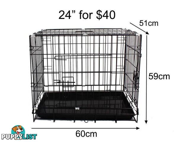 24" Pet Crate foldable collapsible cage dog cat