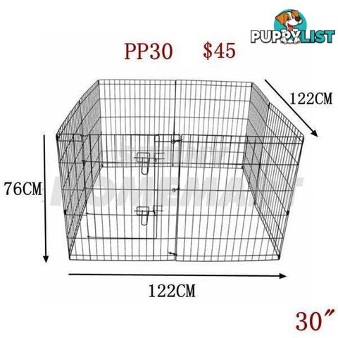 30" Exercise Enclosure PlayPen Dog Puppy Rabbit Cage Run Fence