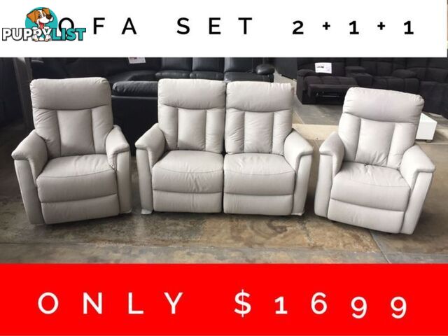 LEATHER SOFA SET 2+1+1