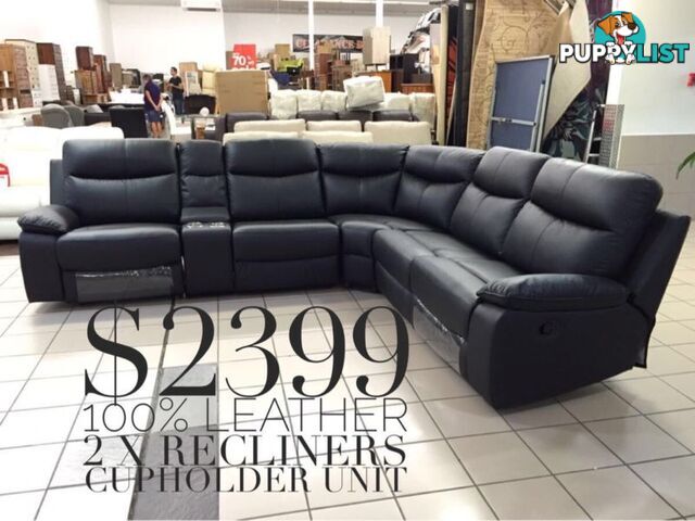 APOLLO Leather Corner Lounge - FURNITURE OUTLET