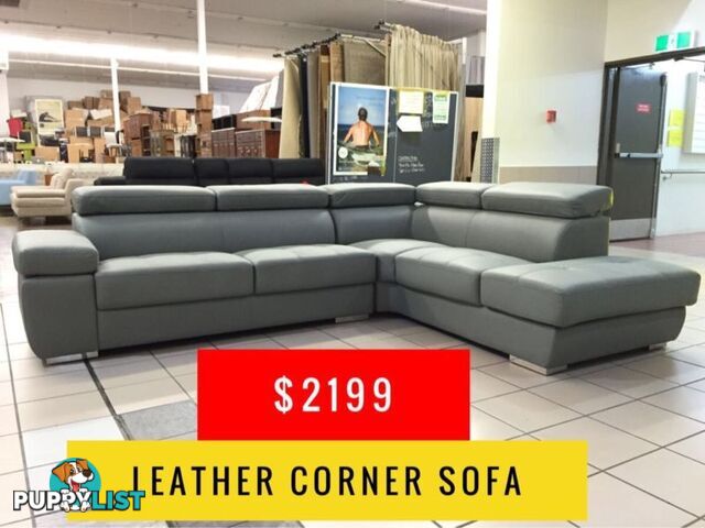 ELEMENT LEATHER CORNER SOFA - FURNITURE OUTLET - SPECIAL OFFER