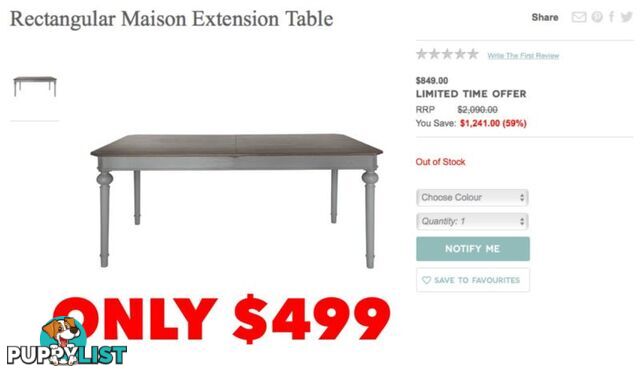 MAISON EXTENDABLE DINING TABLE