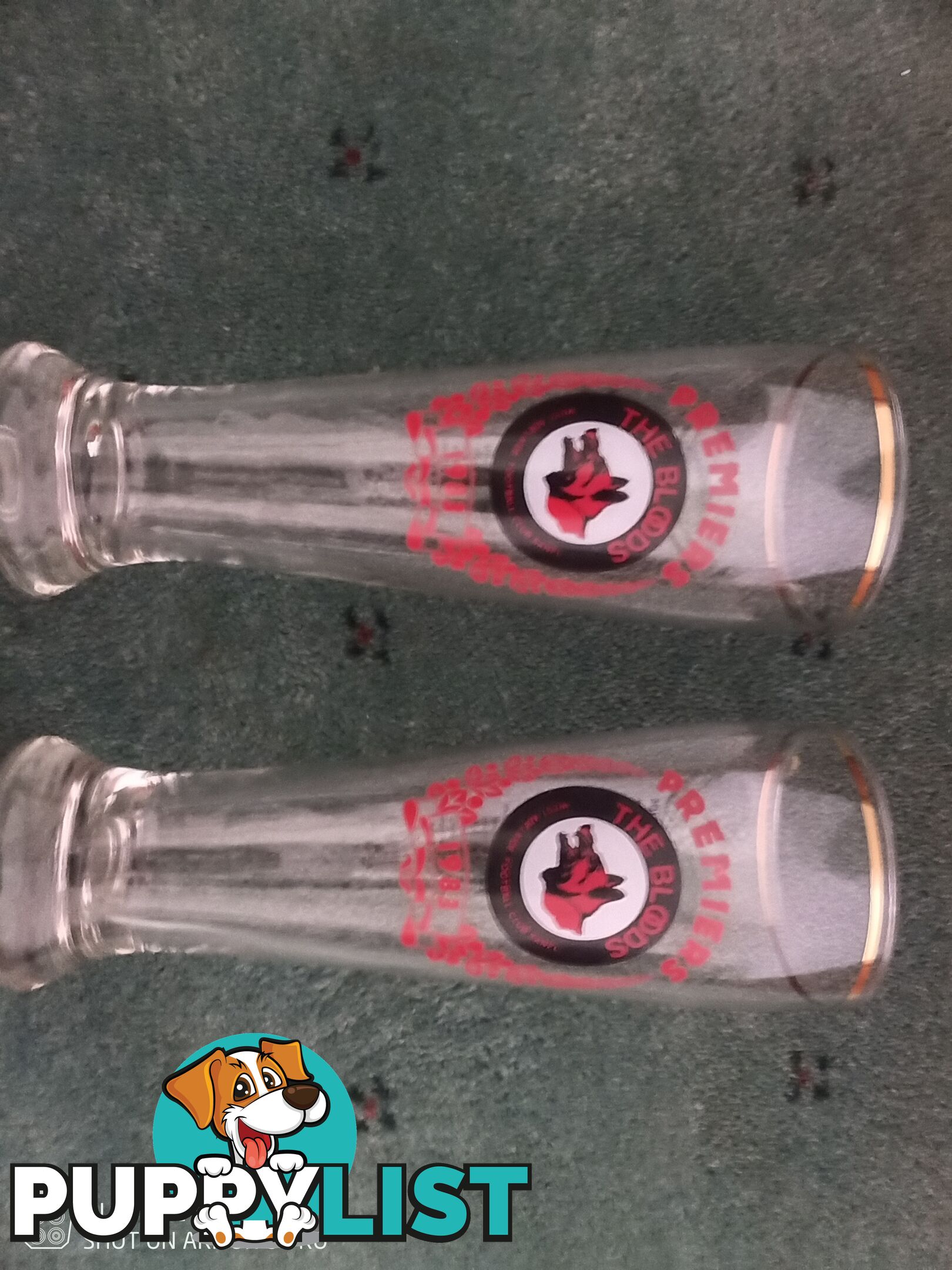 (Set 2 )1983 premiers SANFL West Adelaide tall beer glasses