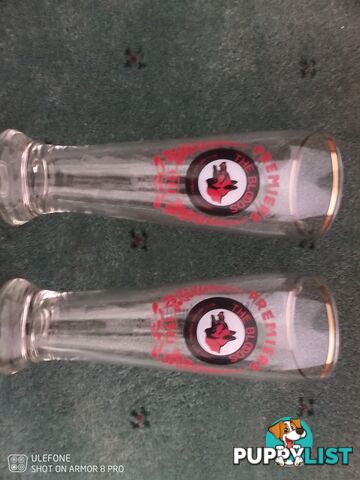 (Set 2 )1983 premiers SANFL West Adelaide tall beer glasses