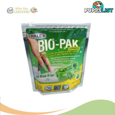 Walex Bio-Pak Express Green - Waste Cassette Drop-In - 15 Sachets - Septic Safe