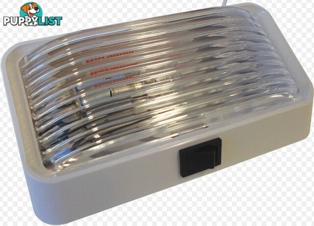 Porch Light C/W Switch White Base-Clear Lens 12V.