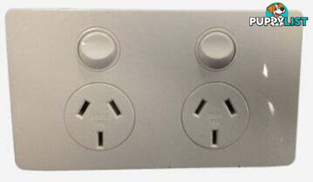 CMS Power Outlet Double Natural White