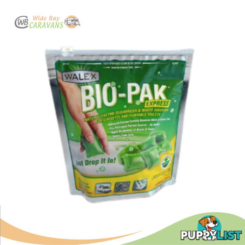 Walex Bio-Pak Express Green - Waste Cassette Drop-In - 15 Sachets - Septic Safe