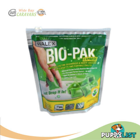 Walex Bio-Pak Express Green - Waste Cassette Drop-In - 15 Sachets - Septic Safe