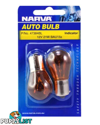 12V 21W BAU 15s Bulb Blister Pack (47384BL)