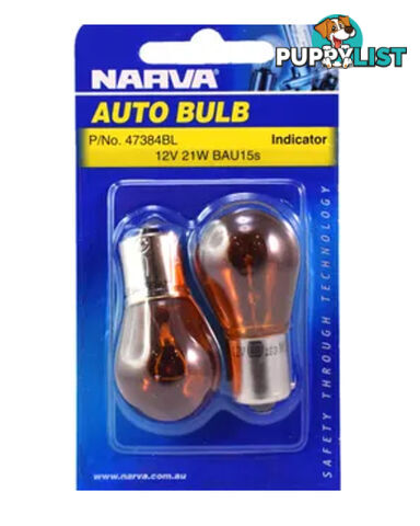 12V 21W BAU 15s Bulb Blister Pack (47384BL)