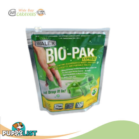 Walex Bio-Pak Express Green - Waste Cassette Drop-In - 15 Sachets - Septic Safe