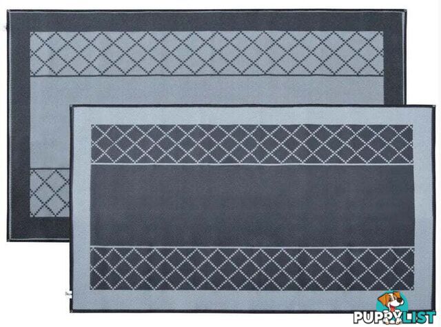 ACM Annex Mat (Crisscross/Plain Centre) Grey/Black