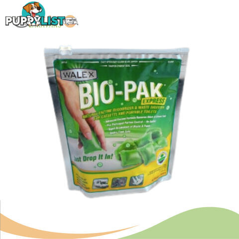 Walex Bio-Pak Express Green - Waste Cassette Drop-In - 15 Sachets - Septic Safe