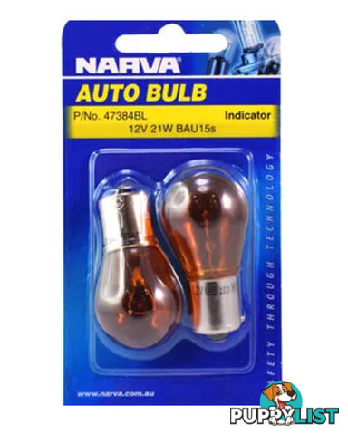 12V 21W BAU 15s Bulb Blister Pack (47384BL)