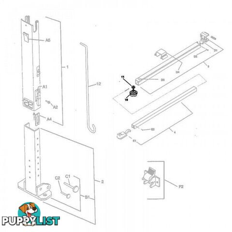 Adjustable Arm Knob & Nut to suit Dometic A&E 8300/8500/8700/9000 Awnings