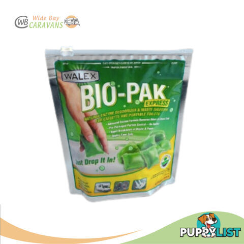 Walex Bio-Pak Express Green - Waste Cassette Drop-In - 15 Sachets - Septic Safe