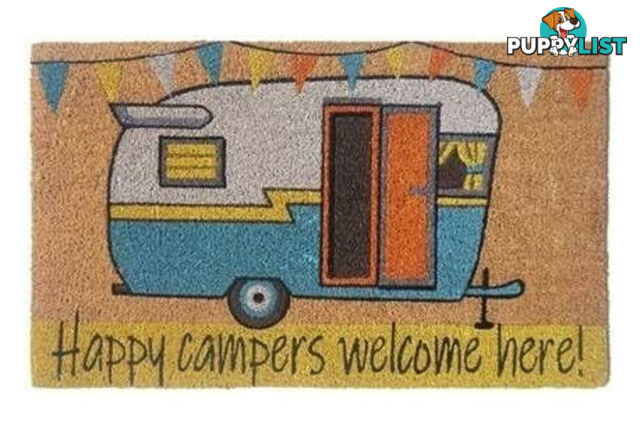 Caravan RV Door Mat Happy Campers Welcome