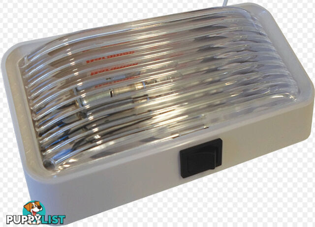 Porch Light C/W Switch White Base-Clear Lens 12V.