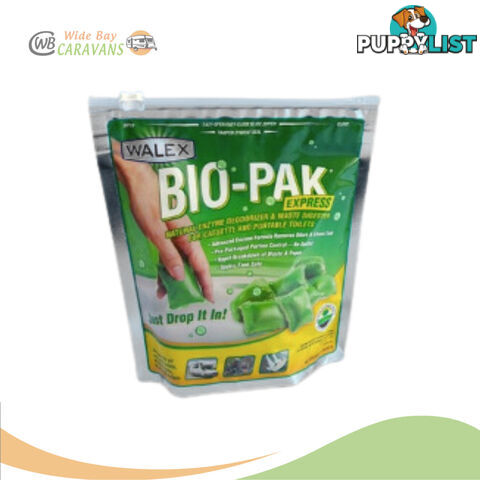 Walex Bio-Pak Express Green - Waste Cassette Drop-In - 15 Sachets - Septic Safe