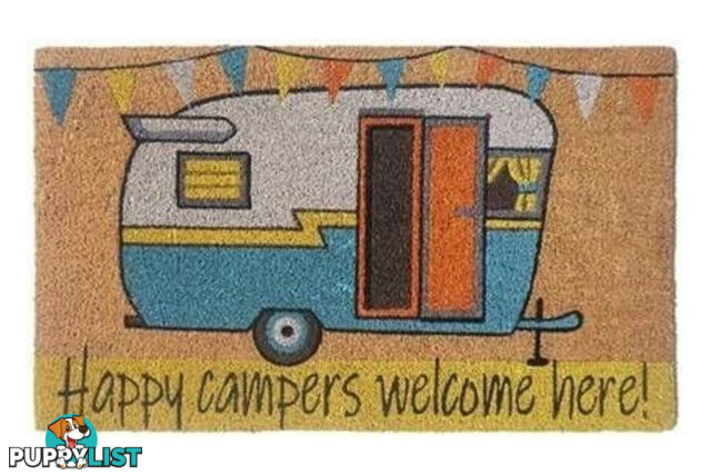 Caravan RV Door Mat Happy Campers Welcome