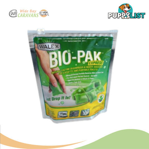 Walex Bio-Pak Express Green - Waste Cassette Drop-In - 15 Sachets - Septic Safe