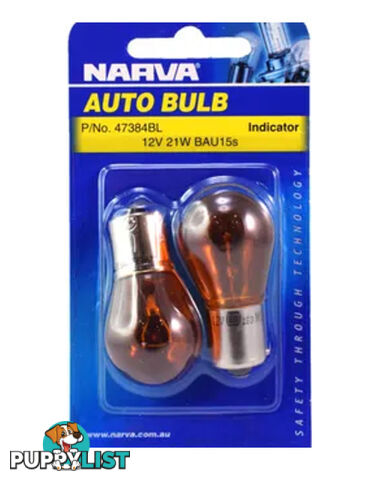 12V 21W BAU 15s Bulb Blister Pack (47384BL)