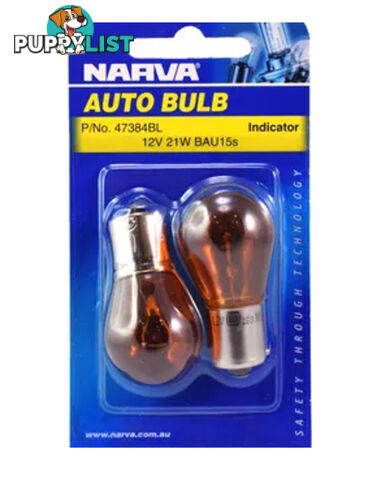 12V 21W BAU 15s Bulb Blister Pack (47384BL)