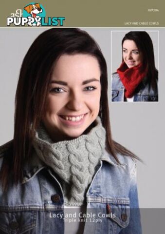 Tekapo Yarn Pattern - Lace & Cable Cowls - Ashford - MPN: AYP204