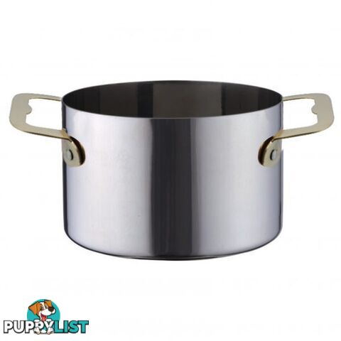 Chef Inox Miniatures-Casserole 100X60Mm18/10 With Brass Handle - MPN: 3365