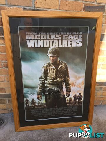 WINDTALKERS NICOLAS CAGE FILM FRAMED MOVIE POSTER