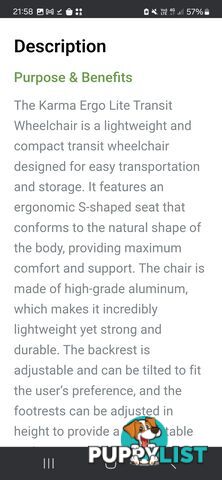 Transit wheelchair KARMA