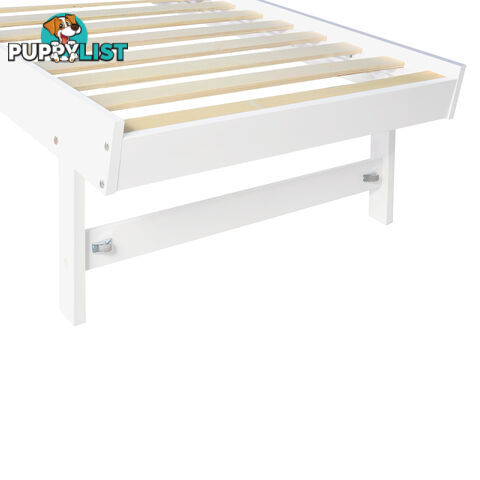 Wooden Sofa Bed Frame Single White