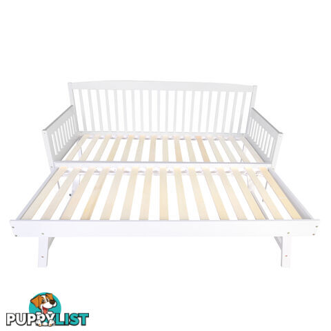 Wooden Sofa Bed Frame Single White